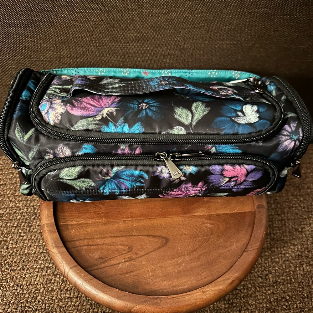 LUG Cosmetic Case - 11.25”w x 4.75”h x 4”w. Bloom black. New. Original owner